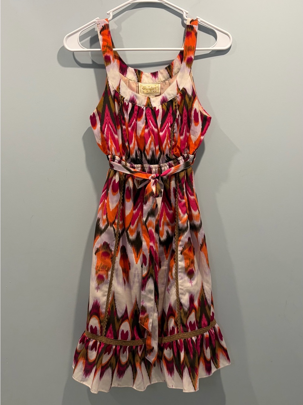 Passport Boho Ikat Print Sleeveless Mini Dress (Size S)